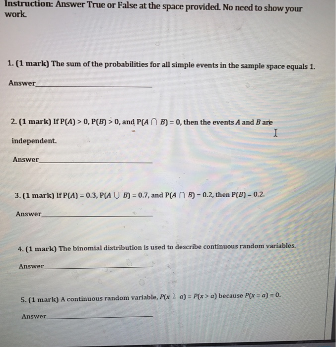 Solved The Sum Of The Probabilities For All Simple Events In | Chegg.com