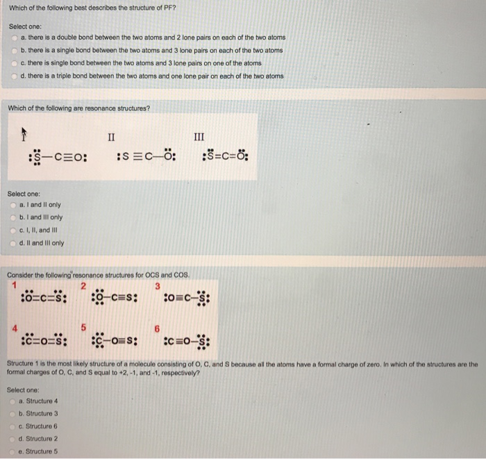 Solved Which of the following best describes the structure | Chegg.com