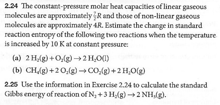 Solved The Constant Pressure Molar Heat Capacities Of Chegg Com