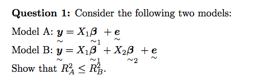 Solved Question 1: Consider the following two models: Model | Chegg.com