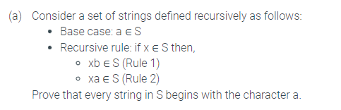 Solved B) Consider A Set Of Strings Defined Recursively As | Chegg.com