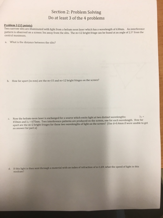 Solved Section 2: Problem Solving Do at least 3 of the 4 | Chegg.com