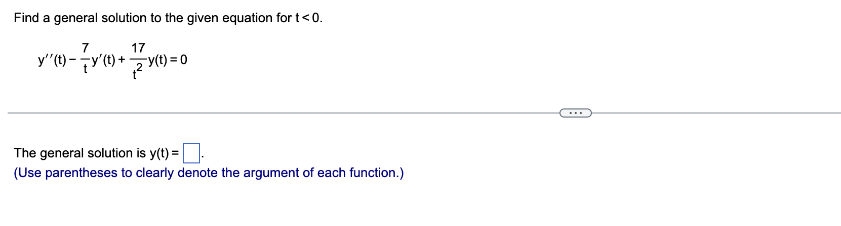 Solved Find a general solution to the given equation for | Chegg.com