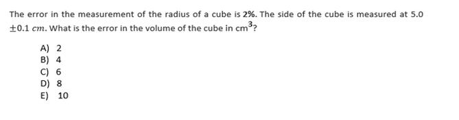 Solved The error in the measurement of the radius of a cube | Chegg.com