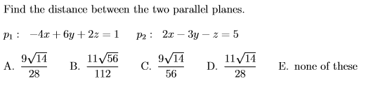 Solved Find the distance between the two parallel planes. P: | Chegg.com