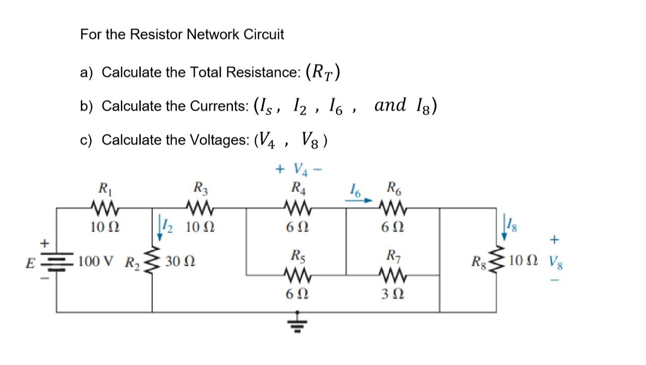 Solved For the Resistor Network Circuit a) Calculate the | Chegg.com