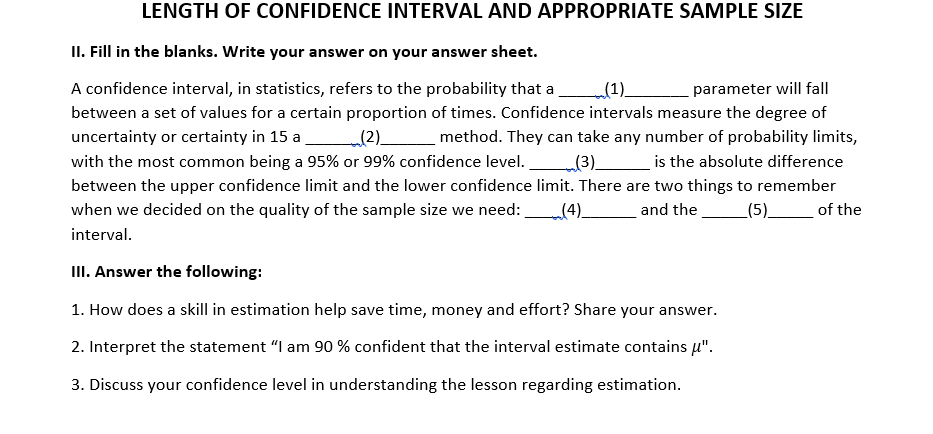 Solved LENGTH OF CONFIDENCE INTERVAL AND APPROPRIATE SAMPLE | Chegg.com
