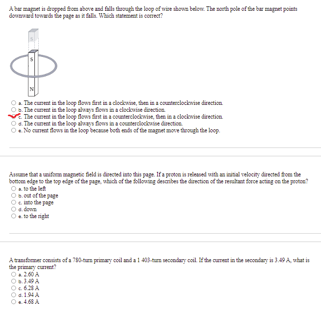 Solved A bar is dropped from above and falls through