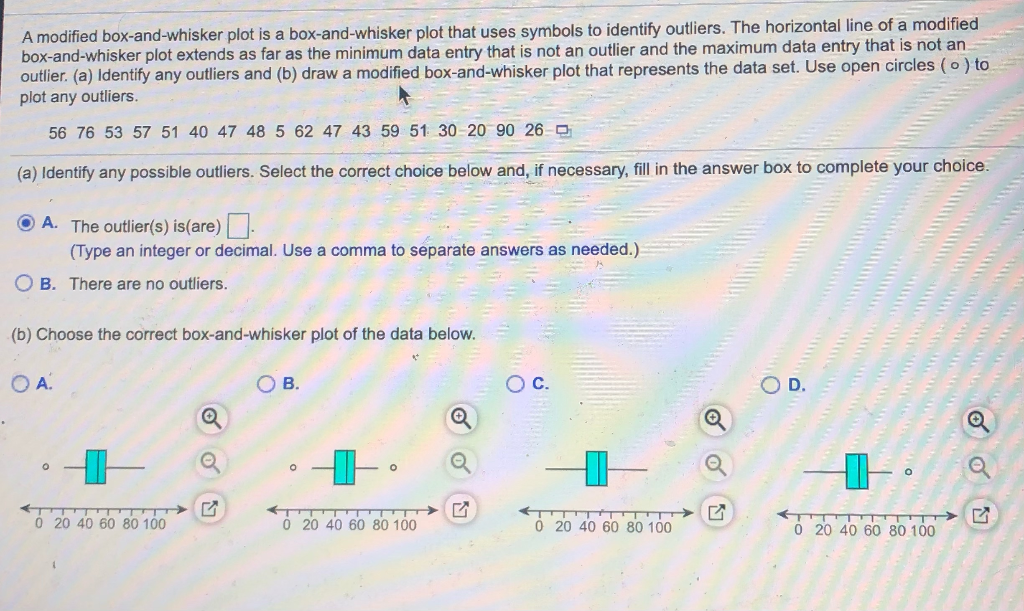 Solved A modified box-and-whisker plot is a box-and-whisker | Chegg.com