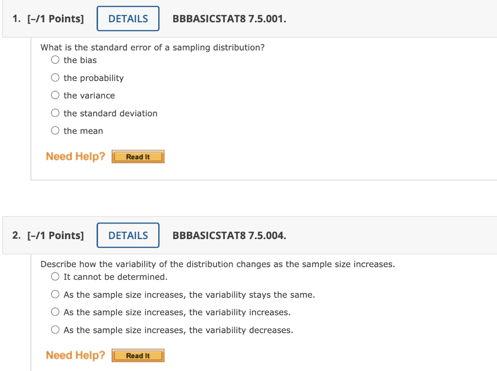 What is the standard error of a sampling | Chegg.com