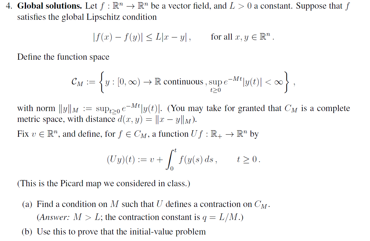 4 Global Solutions Let F R R Be A Vector Fie Chegg Com