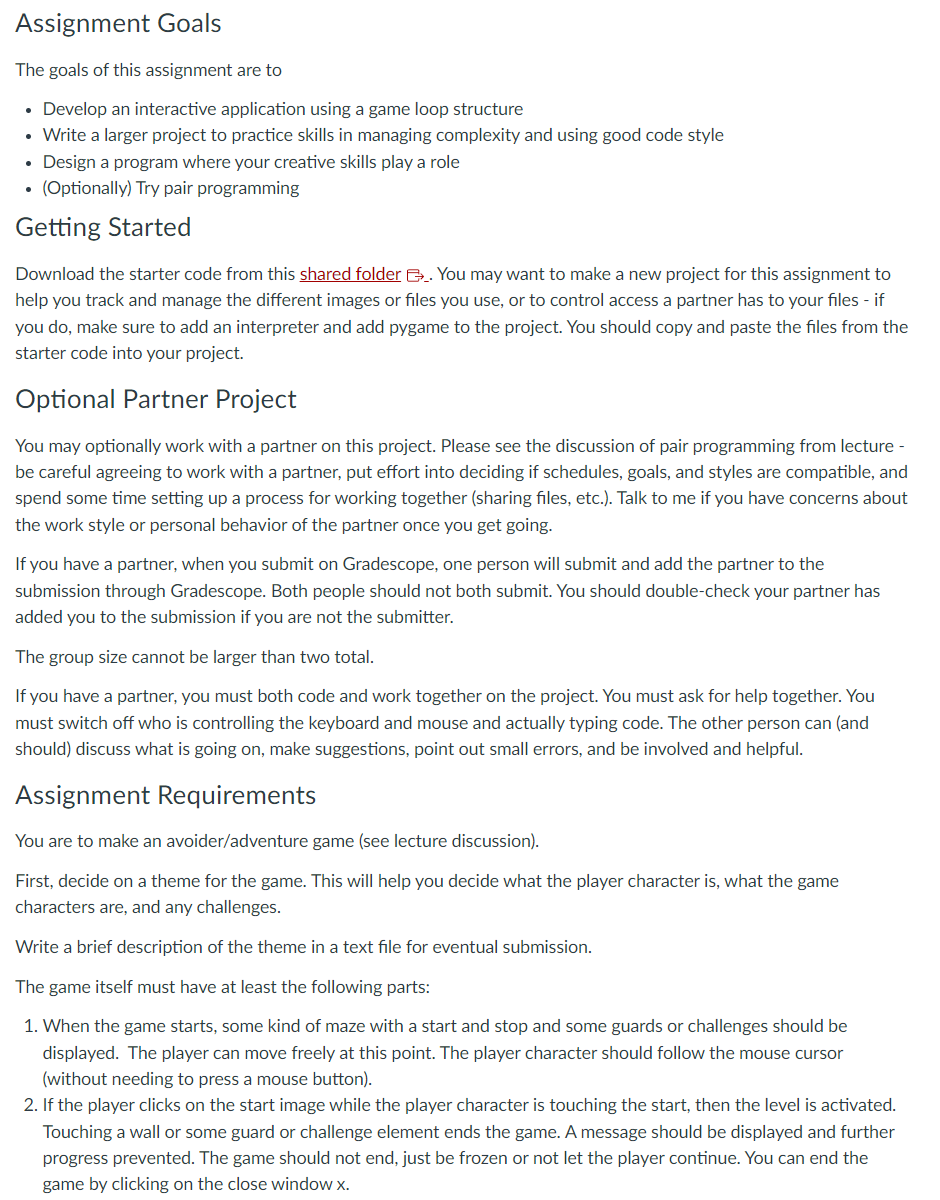 Assignment Goals The goals of this assignment are to | Chegg.com