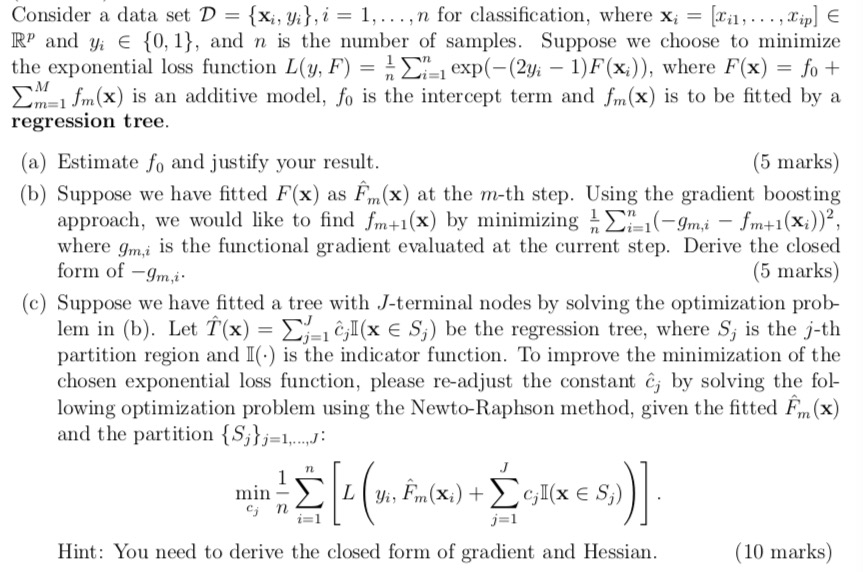 Consider A Data Set D Xi Yi I 1 N For Chegg Com