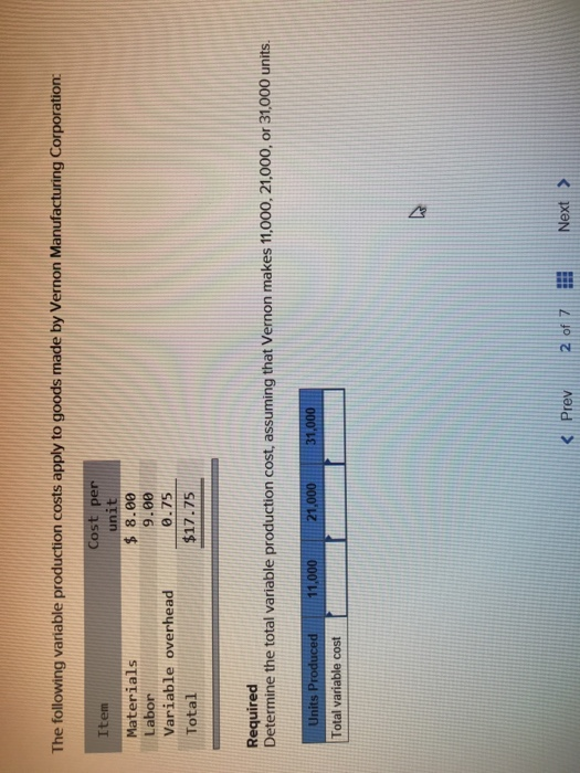 solved you can decrease the variable production costs ... Solved The following variable production costs apply to | Chegg.com