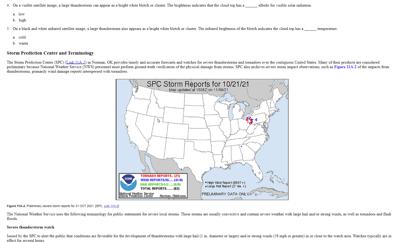 Solved Thunderstorms and Tornadoes convection forced by | Chegg.com