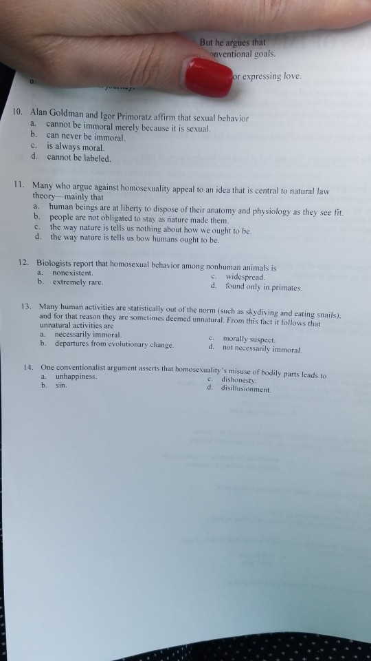 Solved But He Argues That Onventional Goals Or Expressin Chegg Com