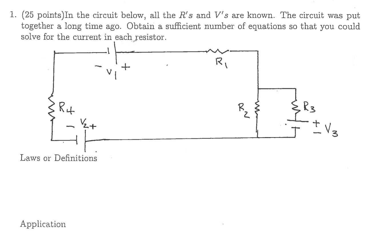 Solved 1. (25 Points) In The Circuit Below, All The R's And | Chegg.com