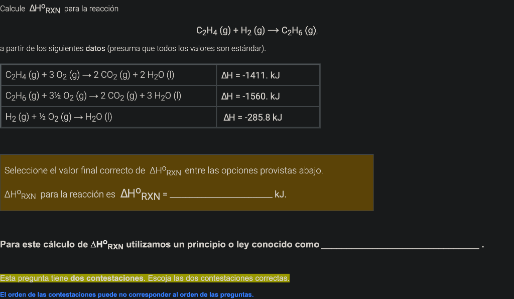 \[ \mathrm{C}_{2} \mathrm{H}_{4}(\mathrm{~g})+\mathrm{H}_{2}(\mathrm{~g}) \rightarrow \mathrm{C}_{2} \mathrm{H}_{6}(\mathrm{~