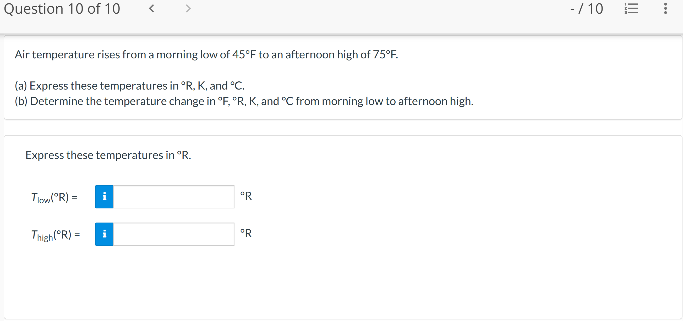 Solved Air temperature rises from a morning low of 45∘F to | Chegg.com