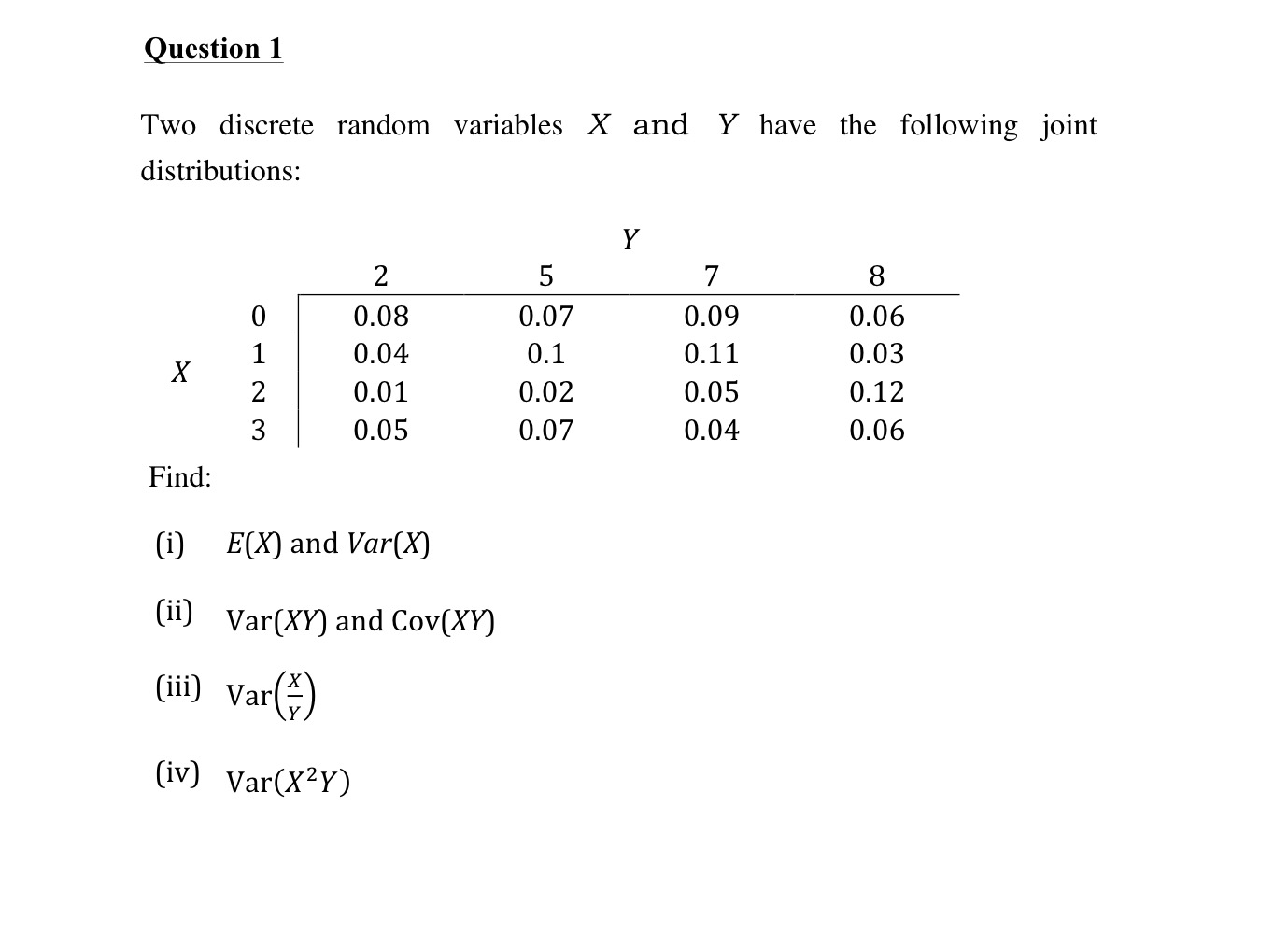 Discrete random variables. (X and y) ответ (x XOR Y). Entropy of two independent Random variables h(x+y) ю= h(x) + h(y). Second order PDE вузутвы щт three variables. The following Table shows the Joint distribution of two Random variables x, y . find e((x − y ) 2 )..