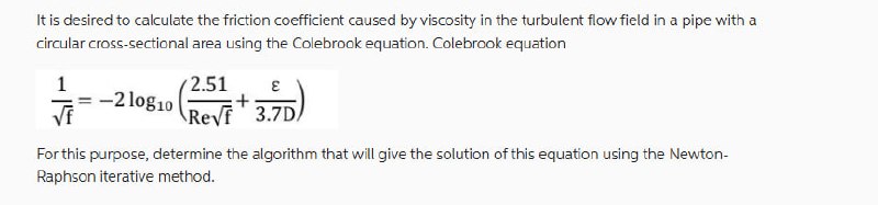 Solved It is desired to calculate the friction coefficient | Chegg.com
