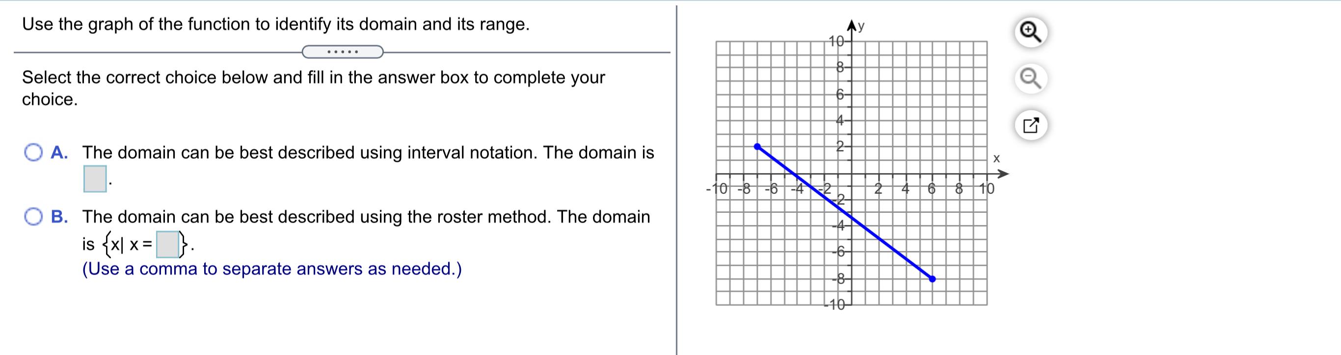 Solved Use the graph of the function to identify its domain | Chegg.com