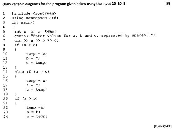 Solved Draw variable diagrams for the program given below | Chegg.com