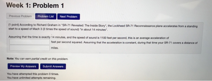 Solved Week 1: Problem 1 Previous Problem Problem List Next | Chegg.com