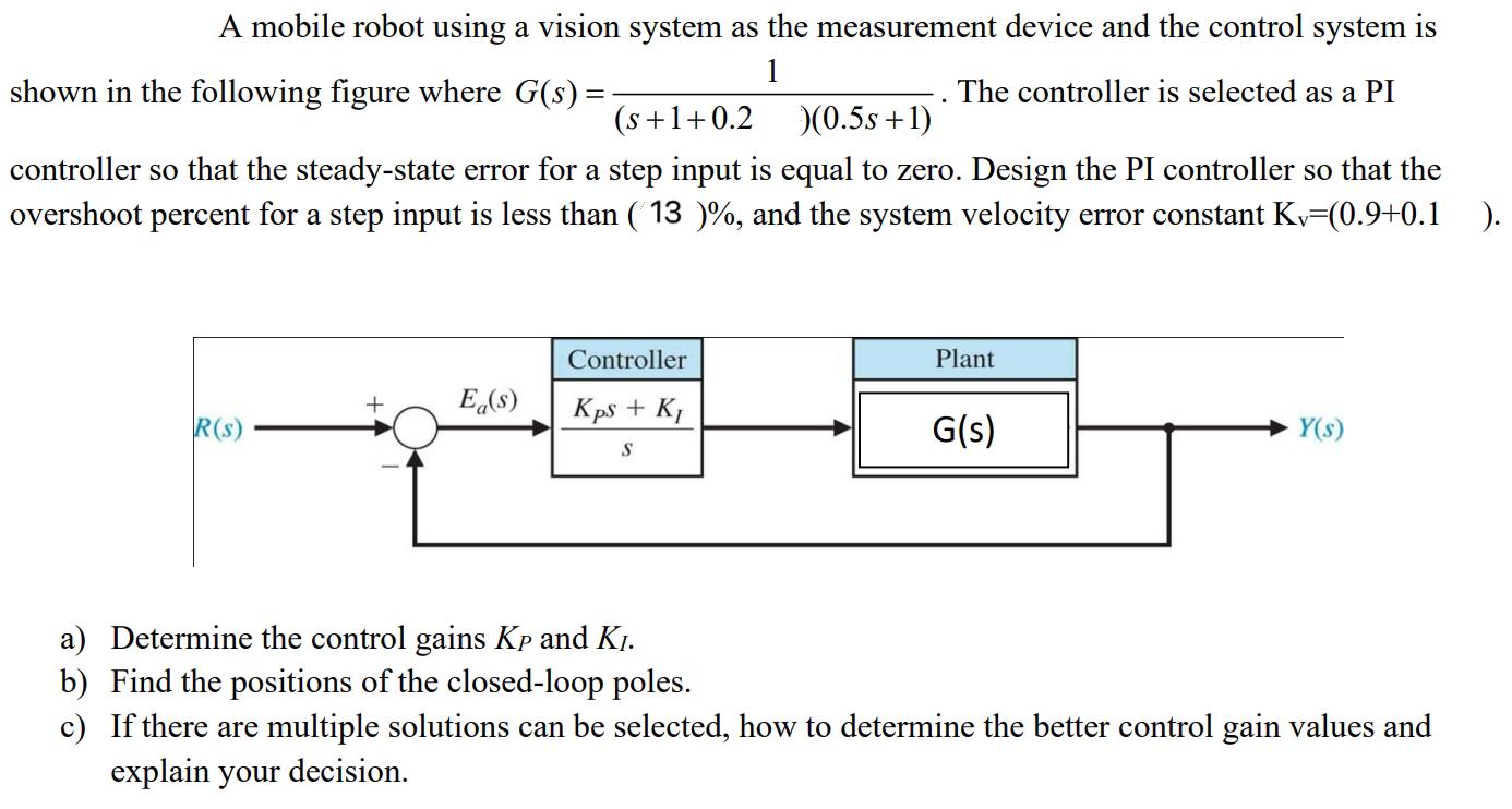Solved A mobile robot using a vision system as the | Chegg.com