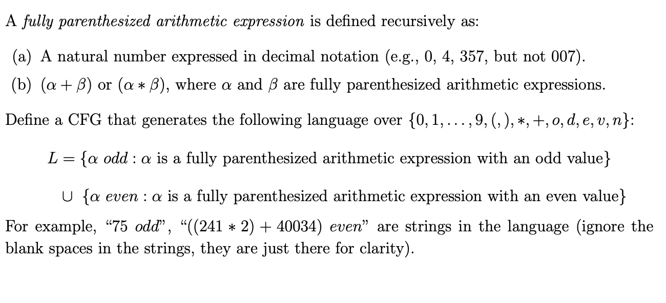 Solved A Fully Parenthesized Arithmetic Expression Is Def Chegg Com