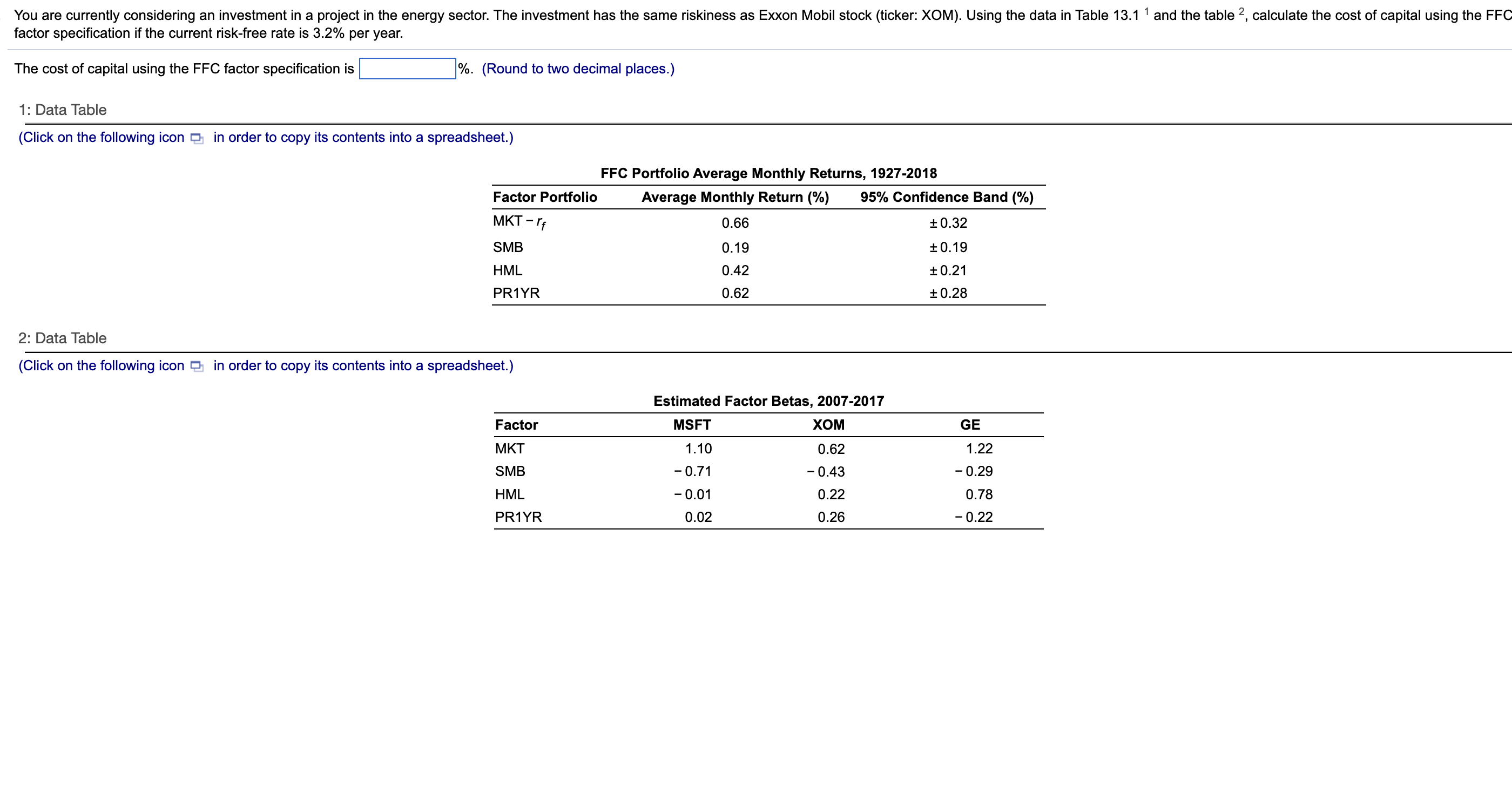 Solved factor specification if the current risk free rate is chegg