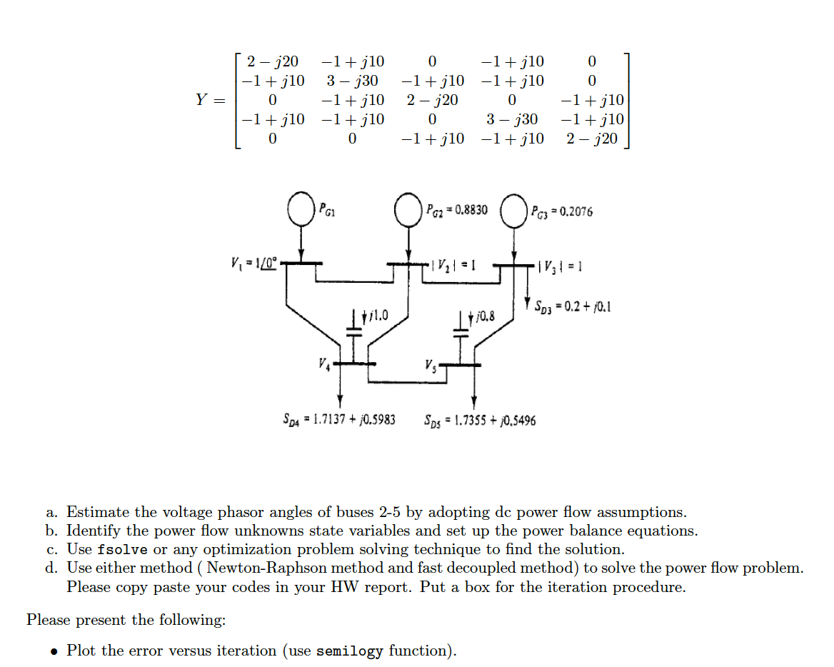 Solved (Example 10.8) A five-bus system is shown in Fig. Its | Chegg.com