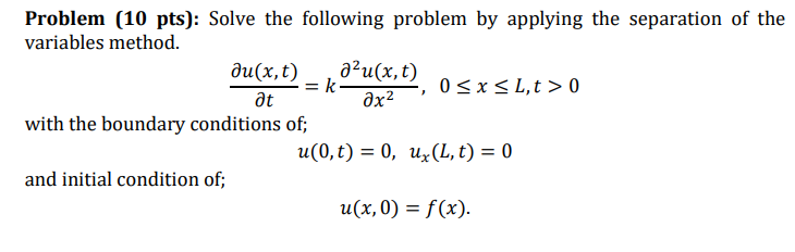 Solved Problem (10 pts): Solve the following problem by | Chegg.com