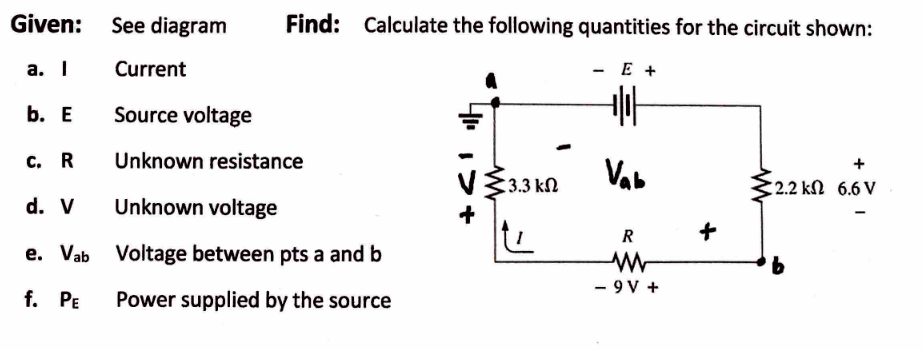 Solved Given: See diagram Find: Calculate the following | Chegg.com