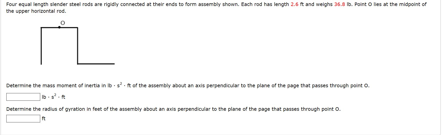 Solved Four equal length slender steel rods are rigidly