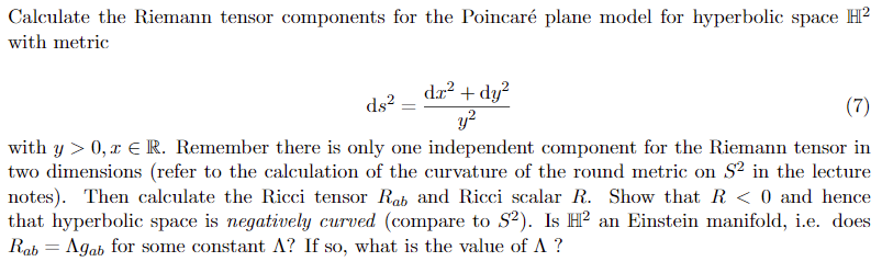 Solved Calculate the Riemann tensor components for the | Chegg.com