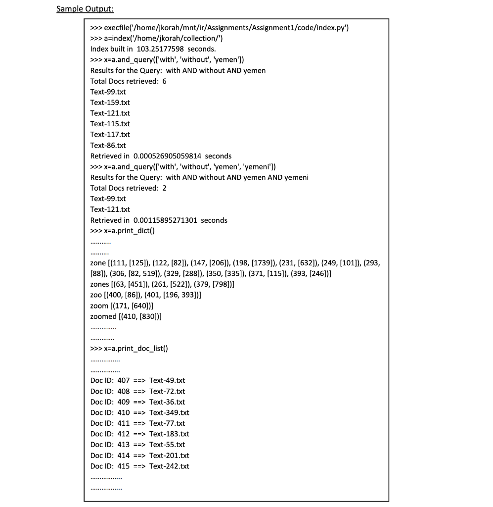 Solved In this assignment, you will implement an inverted | Chegg.com