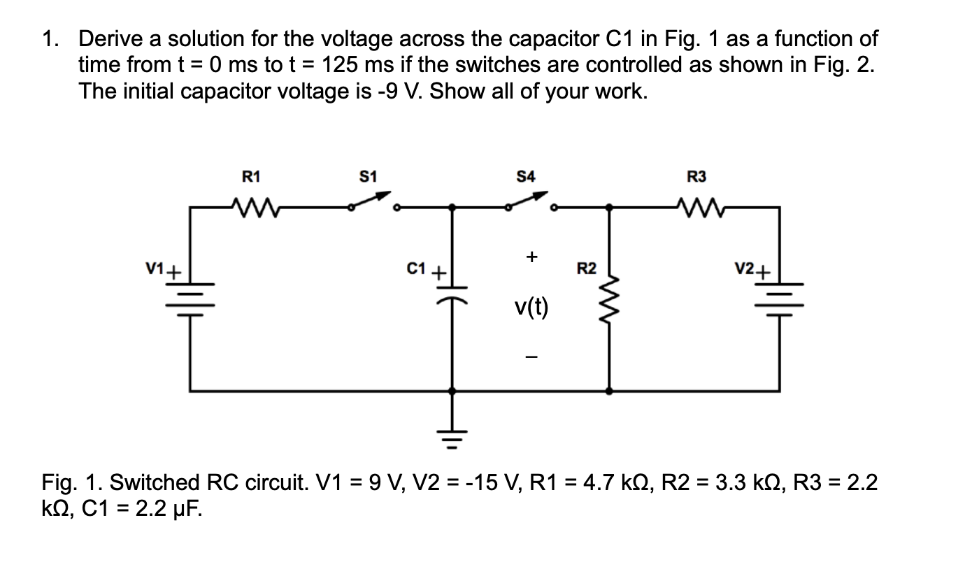 Solved 1. Derive a solution for the voltage across the | Chegg.com