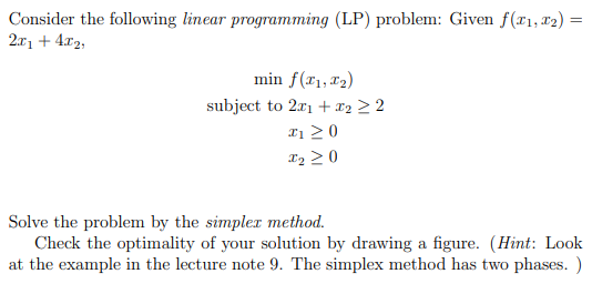Solved Consider the following linear programming (LP) | Chegg.com