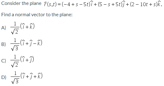 Solved Consider The Plane 5 T 4 5 5t I 5 5 5t J Chegg Com