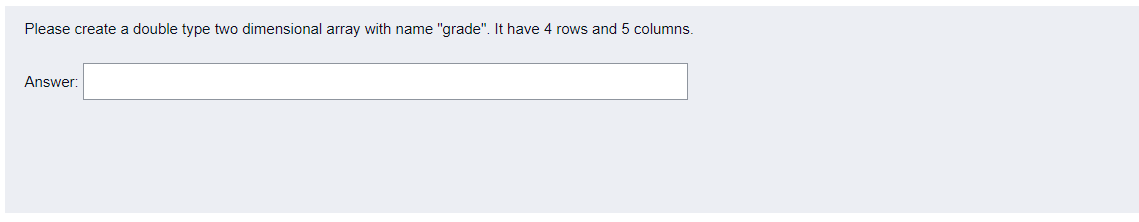 Solved Please create a double type two dimensional array | Chegg.com image.