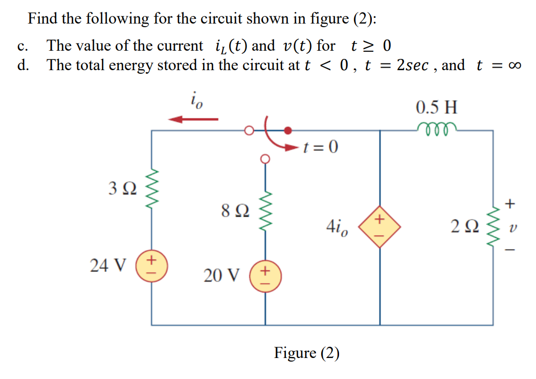 Solved C. Find The Following For The Circuit Shown In Figure | Chegg.com