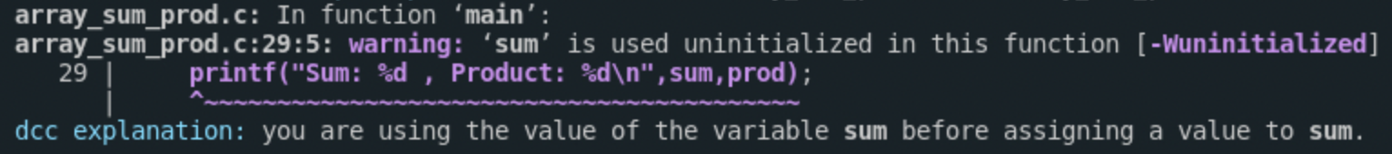 Solved C Coding: I keep getting this error on dcc, but my | Chegg.com