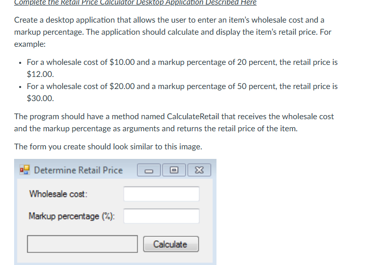 Create a desktop application that allows the user to | Chegg.com