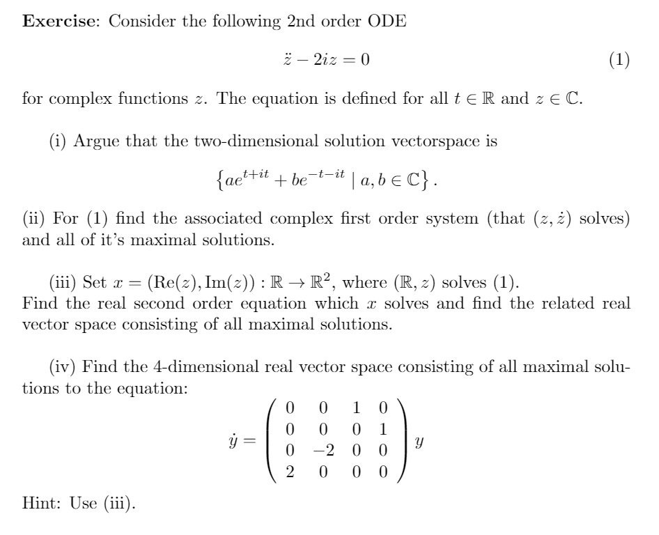 Exercise: Consider the following 2nd order ODE 2 – | Chegg.com