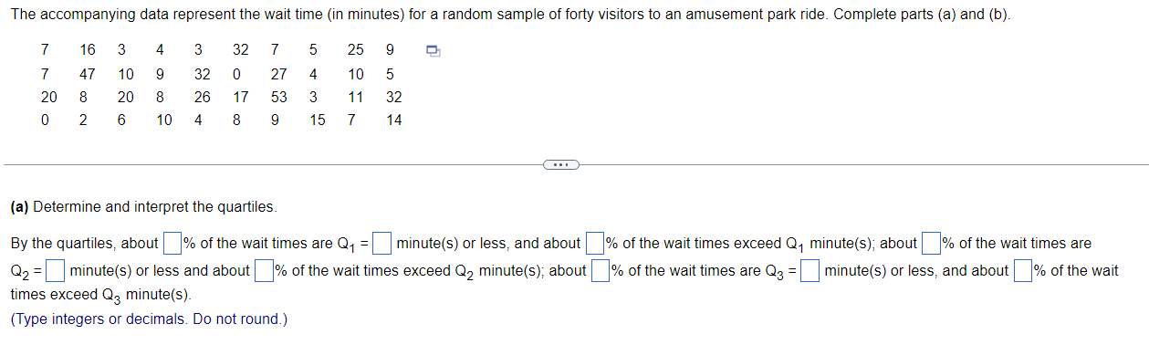 Solved (a) Determine And Interpret The Quartiles. By The | Chegg.com