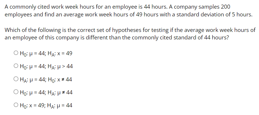 Solved A commonly cited work week hours for an employee is | Chegg.com