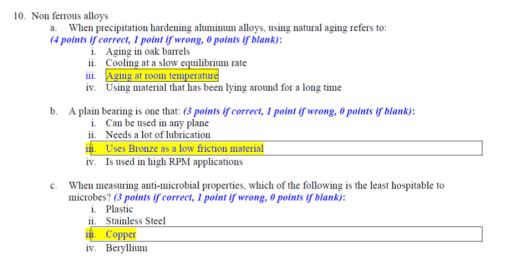 Solved CORRECT ANSWER IS HIGHLIGHTED IN YELLOW, I | Chegg.com