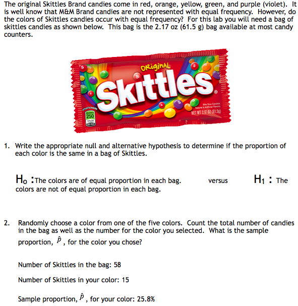 Solved The original Skittles Brand candies come in red,