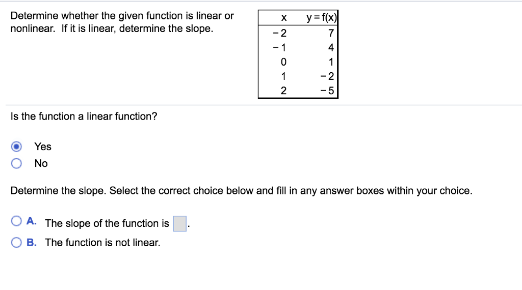 in which choice is y a nonlinear function of x